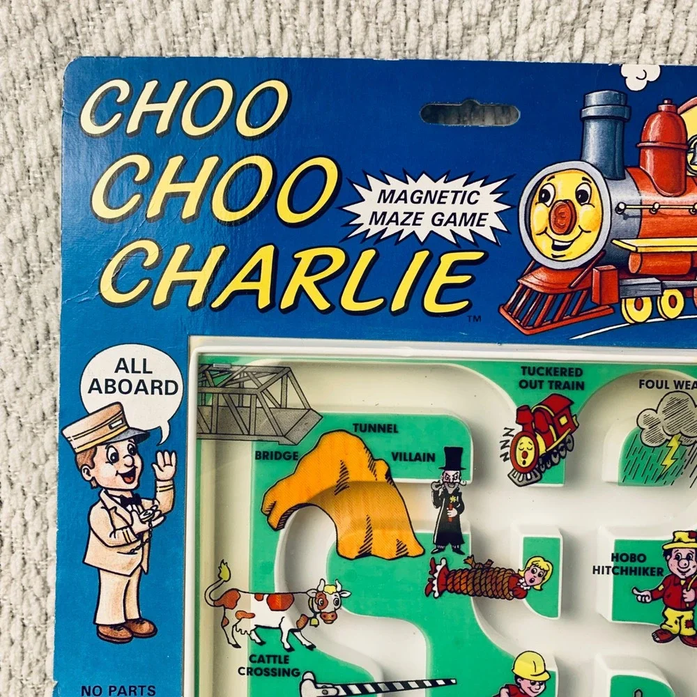 Smethport Choo Choo Charlie Magnetic Maze‎ Game Kids Blue 1992 Vintage 616 New